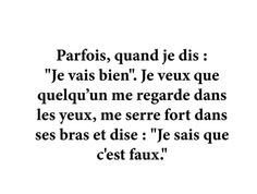 a black and white photo with the words parfois, quand je dis