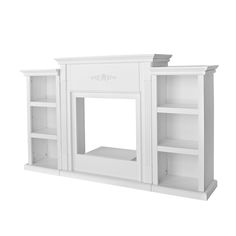 a white bookcase with two open shelves