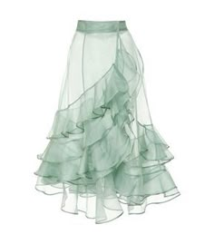 Detail Couture, Skirts Green, Organza Skirt, Sheer Skirt, Johanna Ortiz, Mode Inspo, Silk Organza, Green Skirt, Mode Vintage