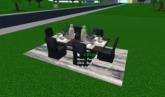 Bloxburg Dinner Table Ideas, Bloxburg Black Family House Layout, Office Bloxburg Ideas, Dining Room Ideas Bloxburg, Blocksburg House Layout, Bloxburg Kitchen Decals, Bloxburg Realistic House, Bloxburg Apartment