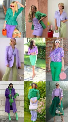 Colours That Compliment Each Other, Lilac And Purple Outfit, Colors That Go With Lilac, Lilac Pants Outfit Color Combos, Light Purple Pants Outfit, Lilac And Green Outfit, Lilac Outfit Ideas Color Combos, Lilac And Black Outfit, Lilac Tops Outfit