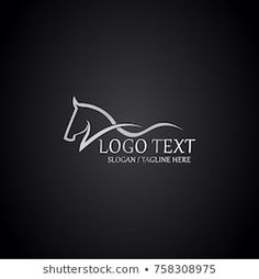 a horse logo on a black background