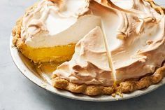 a pie sitting on top of a metal pan