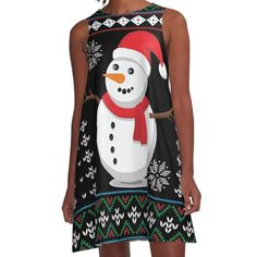 Loose-fit, mid-length sleeveless dress with silky handfeel. Printed on both sides. Machine washable. Size range XS-2XL. Happy Snowman is a christmas design perfect for the upcoming holidays. Women’s Snowman Dress, Happy Snowman, Dress For Sale, Both Sides, Christmas Design, Mid Length, A Line Dress, Dresses For Sale, Sleeveless Dress