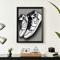 Digital Nike Shoes Art. Monochrome black and white. 📐 Size Guide: Our digital download files come in 3 variations, each perfectly tailored to specific print sizes. Look at the sizing chart for the variations. �📧 Frequently Asked Questions: Q: When will I receive my files? A: Your digital files will be promptly emailed to your Etsy account upon placing your order, usually within a few minutes. Q: How do I download my files? A: Etsy will provide a download link via email. Simply click the link to Nike Shoes Art, Shoe Wall Art, Shoes Wall, Monochrome Black And White, Hype Beast, Shoe Wall, Shoes Art, Art Impressions, Shoe Art