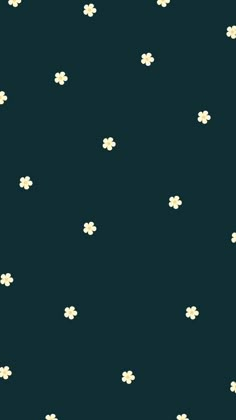 a black background with white flowers and dots in the dark blue sky, as well as stars