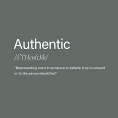 the words authentic are written in white on a gray background