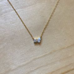 Two Stone Cz Necklace “Toi Et Moi” “Art Deco” 925 Sterling Silver Gold-Plated 16”-18” Length Two Stone Necklace, Band Ideas, Ar Accessories, Cz Necklace, Jelly Shoes, Jewelry Inspo, Rain And Snow Boots, Stone Necklace, Trending Accessories