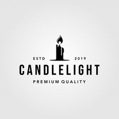 the candlelight logo is black and white with a small flame coming out of it