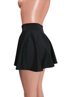 Black Skater Skirt, Circle Skirt Soft Flowing Spandex Fabric Comes in 10,12, 13 ,15,17, and 19 Lengths Clubwear, Rave Wear - Etsy Circle Skirt Outfits, Skater Skirt Outfit, Short Flared Skirt, Amazon List, Skirt Circle, Rave Mask, Mermaid Top, Black Skater Skirts, Dance Photos