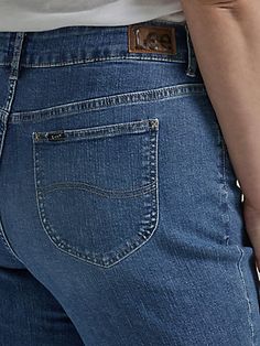 No need to "borrow” your boyfriend's jeans. These legendary boyfriend jeans from Lee® have it all—the perfect fit, style, and buttery soft comfort to keep you feeling and looking your best all day long. Designed with the classic boyfriend cut, these mid-rise jeans fit looser through the hip and thigh. All the legendary Lee® icons shine through in the details, including the spade-shaped back pockets with our S-curve stitching, a front watch pocket, a twitch logo patch, and durable hardware with branding for an authentic touch. It’s crafted from premium stretch denim that expertly hugs and accentuates your curves from every angle. Featuring a straight leg opening and a 28" rolled inseam that can be unrolled to 30". Tie your whole look together by pairing these elevated boyfriend jeans with a Jeans For Women Over 65, Twitch Logo, Watch Pocket, Boyfriend Cut, Boyfriend Jean, Jeans For Women, Mid Rise Jeans, Fit Style, Boyfriend Jeans