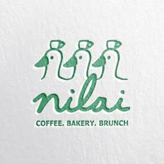 the logo for nila coffee, bakery, brunch