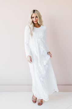 Lace Heart Mormon Temple Gown – FEHRNVI Petite Models, Eve Dresses, Full Length Dress, Dress Measurements, Lace Maxi, Polyester Dress