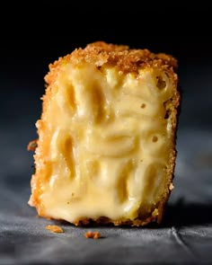 a piece of bread with cheese on it