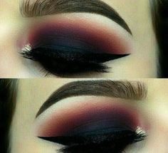 Red And Black Eye Makeup, Maquillage On Fleek, Eye Makeup Images, Dark Eye Makeup, Eye Makeup Styles