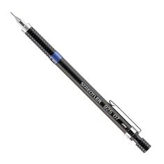 a black and blue pen sitting on top of a white surface