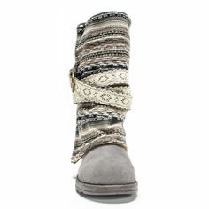 Plush & warm, MUK LUKS Nikki boots blend luxe comfort with fashionable style. A faux suede belt wrap and sweater knit detail put a fun twist on a classic pull-on boot. Wear them up, down, or remove outer fabric for 3-in-1 style versatility. Water Resistant. Wipe with a damp cloth to clean, no bleach, lay flat to dry. Imported. ? Treaded TPR Sole ? 100% Polyester Tricot Insole ? 100% Polyurethane Upper ? 100% Polyester Tricot Lining ? No Heel ? Multiple color options available ? Women?s Whole Siz Muk Luks Boots, Dark Brown Boots, Wrap Boots, Winter Fashion Boots, Suede Belt, Pull On Boots, Slipper Socks, Calf Boots, 3 In 1