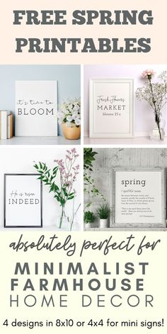 the free spring printables for minimalist farmhouse decor