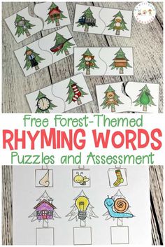 the free printable christmas themed rhyming words puzzles and puzzles for kids