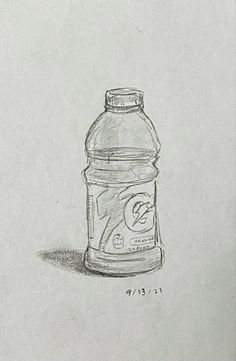 a drawing of a bottle of water