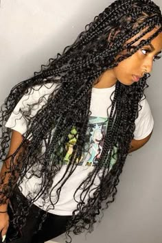 Braids And Curls, Curled Hair With Braid, Black Kids Braids Hairstyles, Gorgeous Braids, Big Box Braids Hairstyles, Goddess Braids Hairstyles, Box Braids Hairstyles For Black Women, Braids Hairstyles Pictures, Cute Box Braids Hairstyles