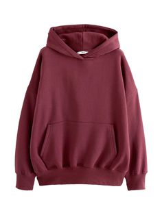 Material: Sweatstoff; Ausschnitt: Mit Kapuze; Muster: Unifarben; Passform: Lockere Passform; Ärmellänge: Langarm; Länge: Normale Länge Maroon Hoodie Outfit, Dark Red Hoodie, Burgundy Hoodie, Maroon Hoodie, Sports Hoodies, Back To School Shopping, Burgundy Sweater, Hoodie Outfit, School Shopping