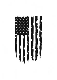 an american flag made out of black paint