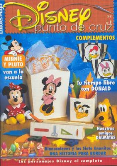 the front cover of a magazine with mickey mouse and other disney characters on it's back