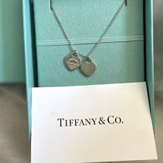 Brand New Return to Tiffany Double Heart Tag Pendant with Sterling Silver Chain Tiffany And Co Necklace Double Heart, Tiffany Silver Heart Necklace, Tiffany Pendant Necklace, Tiffany Necklace Double Heart, Return To Tiffany Necklace Double Heart, Double Heart Tiffany, Tiffany Double Heart Necklace, Tiffany And Co Heart Necklace, Silver Tiffany Necklace