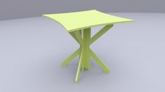 a small table that is green and yellow