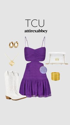 #gameday #collegefootball #outfitinspo #styletips #tcu Tcu Gameday Outfit, Tcu Gameday, Lsu Gameday, Lsu Outfits, Lsu Game, College Gameday Outfits, Tailgate Outfit, Western Look, Concert Fits