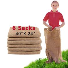 PRICES MAY VARY. LARGE SACK RACING FOR ALL AGES: 24x40 inch burlap bags, perfect size for kids and adults. The potato sacks are large enough to reach the waist of a 6'-tall adult, and can be easily rolled down for child uses. ECO-FRIENDLY MATERAL: 100% biodegradable. Our burlap is made from the natural jute plant (one of the most eco-friendly materials) with no synthetics. The jute bag will completely decompose when discarded, and the production is completely carbon neutral. It is worth mentioni Western Party For Adults, Fall Birthday Party Games, Adult Field Day Games, Camping Themed Birthday Party Games, Western Fall Festival Ideas, Family Outdoor Games, Western Theme Carnival Game, Fall Festival Bean Bag Toss, Wester Party Games For Kids