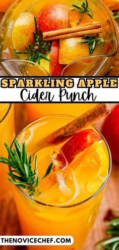 sparkling apple cider punch is the perfect fall drink