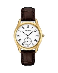 Seiko Watch Essentials Watch, 39mm Seiko Dress Watch, Gold Watches For Men, Seiko Gold, Classy Watch, Seiko Men, Seiko Watch, Mens Watches Leather