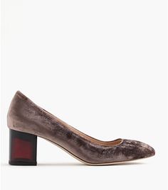 Women's shoes | J.Crew Velvet Block Heels, Lucite Heels, Walk In My Shoes, Jcrew Women, Womens Ballet Flats, Shoe Show, Wardrobe Style, Leather Pumps