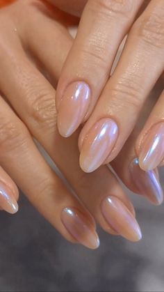 Bright Chrome Nails, Pink Champagne Nails, Champagne Chrome Nails, Nails Champagne, Prom Nails Silver, Nails Styles, Nails Chrome, Gold Prom