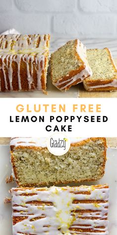 the lemon poppy seed cake is cut into slices