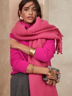 Cashmere Turtleneck Sweater | Banana Republic Versatile Turtleneck For Winter Layering, Chic Soft Knit Turtleneck For Layering, Chic Soft Knit Turtleneck, Pink Turtleneck Outfit, Pink Sweater Outfit, Bright Pink Sweater, Vietnam Trip, Turtleneck Outfit, Look Rose