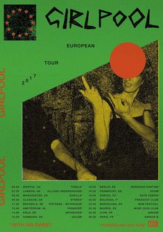 an advertisement for the girl pool tour in europe, featuring a woman holding a red ball