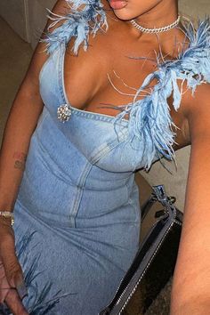 Details: Material: Denim Sleeve Type: Sleeveless Neckline: Spaghetti Strap Length: Thigh-Length Fit Type: Slim Fit Elastic: No Size(Inch) Bust Waist Hip Length S 33.9 29.1 37.0 32.3 M 35.4 30.7 38.6 32.7 L 37.0 32.3 40.2 33.1 XL 38.6 33.9 41.7 33.5 2XL 40.2 35.4 43.3 33.9 Tips: Due to the many variations in monitors, the color in the image could look slightly different, please take physical design and color shall prevail. Please allow 0.4"-1" differs due to manual measurement. About Shipping • P Fluffy Mini Dress, Thigh Length Boots, Adidas Skirt, Boho Denim, Denim Maxi Dress, Cutout Maxi Dress, Lace Cutout, Denim Diy, Split Maxi Dress