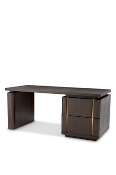 Oak Contemporary Desk | Eichholtz Modesto | Oroa.com Office Desk Designs, Brass Desk, Modern Office Desk, Contemporary Desk, Moving Furniture, Richmond Interiors, Side Table With Storage, European Furniture, Bookcase Storage