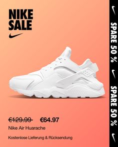 Der Nike Air Huarache wurde für eine optimale Passform und hohen Tragekomfort entwickelt. Er ist eine Neuauflage eines Klassikers für die Straße. Geschmeidiges Leder auf dem Obermaterial wurde mit atmungsaktivem, perfekt glänzendem, neoprenähnlichem Material für unkomplizierten Style kombiniert. Der niedrig geschnittene Schuhkragen und die Booty-Konstruktion machen ihn schlank und bequem. Der legendäre Fersenclip und das reduzierte Branding sorgen für den originalen 90er-Lauf-Look, den du liebs… Nike Air Huarache Women, Huaraches Shoes, Nike Looks, Nike Sale, 95 Nike, Air Huarache, Nike Air Huarache, Nike Store, Nike Huarache