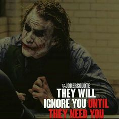 the joker quote is shown with an image of it's face and his mouth