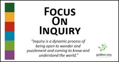 a poster with the words focus on inquiry and an image of a tree