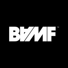 the bmf logo on a black background