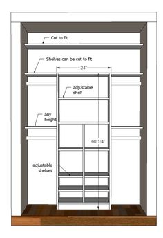 an image of a closet with shelves and doors labeled in spanish, english and spanish