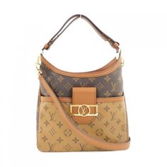 Louis Vuitton Hobo Dauphine Pm Monogram Reverse Monogram Hobo Bag Size: 10 X 5 X 8 Modern Tan Monogram Canvas Bag, Tan Monogram Canvas Shoulder Bag With Detachable Strap, Tan Monogram Canvas Shoulder Bag With Gold-tone Hardware, Tan Monogram Canvas Shoulder Bag, Vintage Bags With Gold-tone Hardware In Signature Coated Canvas, Tan Shoulder Bag With Signature Coated Canvas, Louis Vuitton Hobo, Pm Monogram, Louis Vuitton Bags