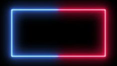 an image of neon lights on a black background with red and blue squares in the center