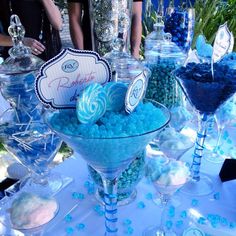 Candy table for partiesjackiesorkin.blogspot.com Fashion Show Themes Ideas, Blue Cake Pops, Royal Blue Wedding Theme, Grad 2023, Fashion Show Themes, Dessert Table Sign, Candy Girls