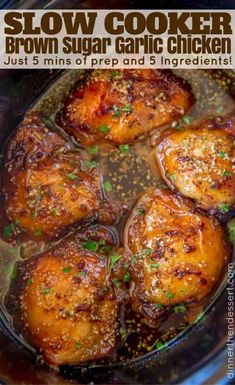 chicken in a slow cooker with spices and seasoning